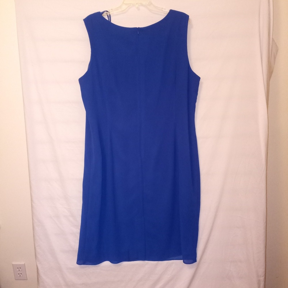 Studio I 20W Sleeveless Dress Long Sheer Jacket Embroidered Blue - Picture 12 of 15